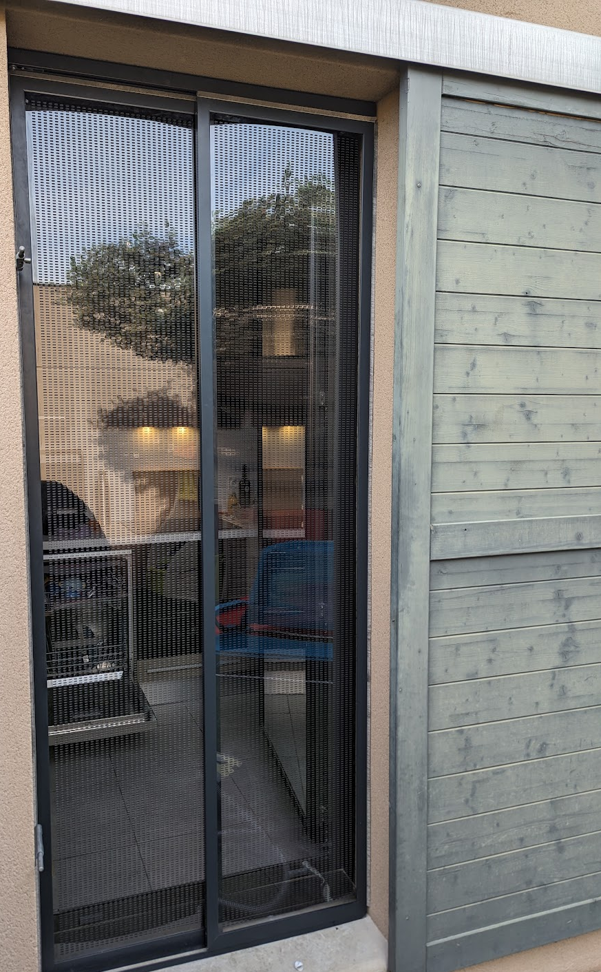 Système Mostiglass® sur double coulissant, vue extérieure